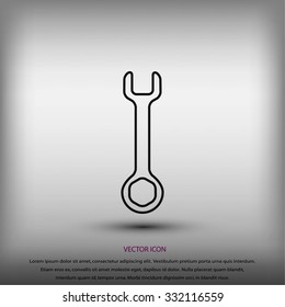 Wrench key sign icon vector