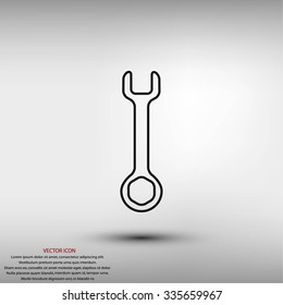 Wrench key sign icon vector