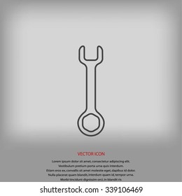 Wrench key sign icon vector