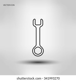 Wrench key sign icon vector