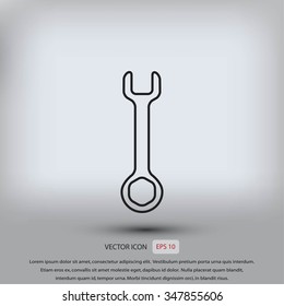 Wrench key sign icon vector