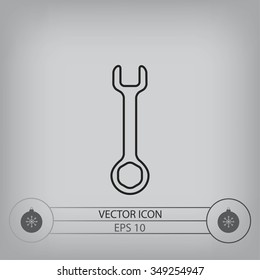 Wrench key sign icon vector