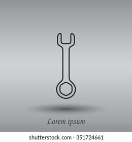Wrench key sign icon vector