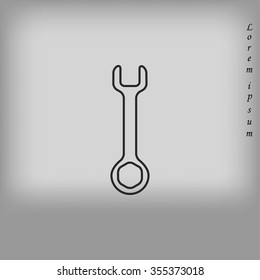 Wrench key sign icon vector