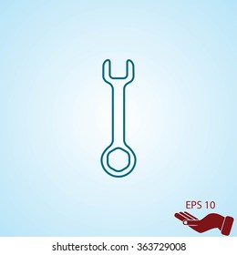 Wrench key sign icon vector