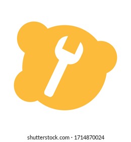 wrench key tool block style icon vector illustration design