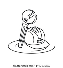 wrench key tool with helmet secure