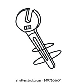 wrench key tool isolated icon