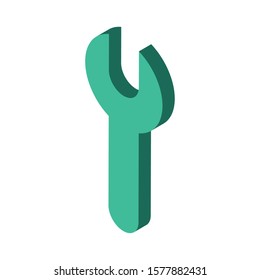 wrench key tool isolated icon vector illustration design