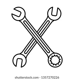 wrench keys tools crossed