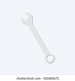 wrench - light gray vector icon