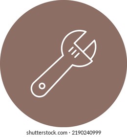 Wrench line circle icon vector image. Can also be used for web apps, mobile apps and print media.