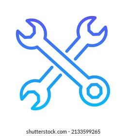 Wrench Line Gradient Icon Design