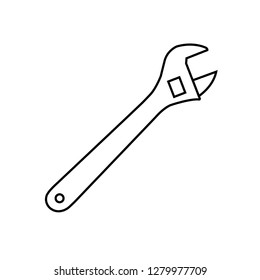 wrench line icon, logo on white background