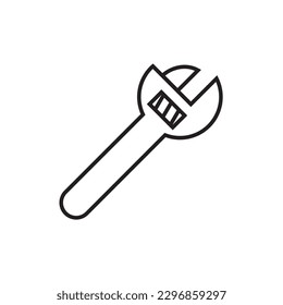 Wrench line icon, logo vector