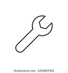 Wrench line icon, logo vector