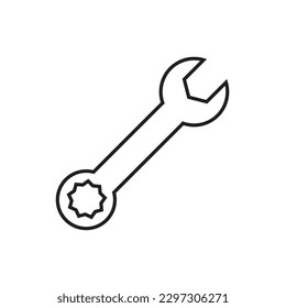 Wrench line icon, logo vector