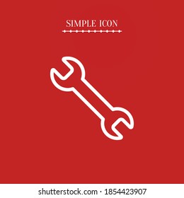 wrench line icon, outline vector illustration.