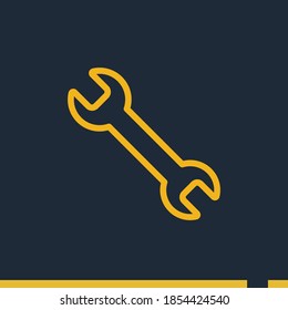 wrench line icon, outline vector illustration.