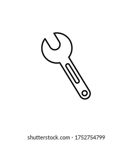 wrench line icon. Signs and symbols can be used for web, logo, mobile app, UI, UX