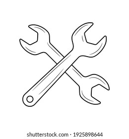wrench Line icon , simple Mechanical Tools Hardware vector illustration 