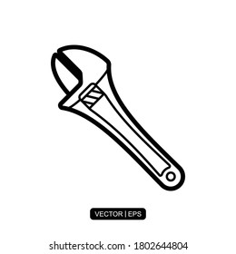 Wrench line icon vector illustration logo template for many purpose.