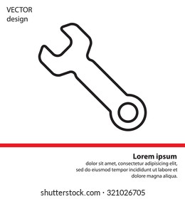 wrench line icon , vector illustration