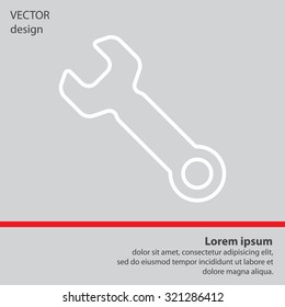 wrench line icon , vector illustration