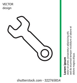 wrench line icon , vector illustration