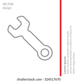 wrench line icon , vector illustration