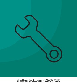 wrench line icon , vector illustration