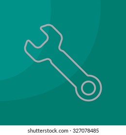 wrench line icon , vector illustration