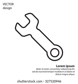 wrench line icon , vector illustration