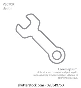 wrench line icon , vector illustration