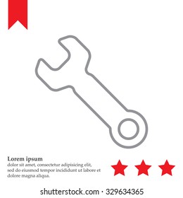 wrench line icon , vector illustration