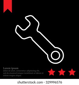 wrench line icon , vector illustration