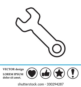 wrench line icon , vector illustration