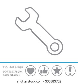 wrench line icon , vector illustration