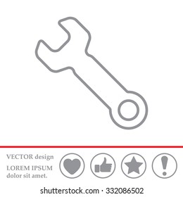 wrench line icon , vector illustration