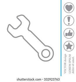 wrench line icon , vector illustration