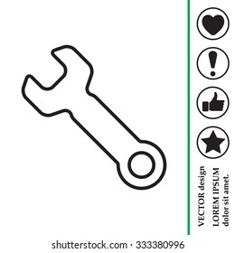 wrench line icon , vector illustration