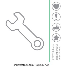 wrench line icon , vector illustration
