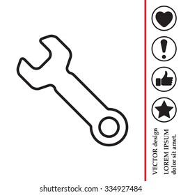wrench line icon , vector illustration