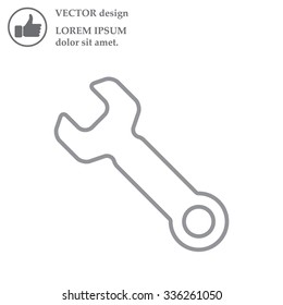 wrench line icon , vector illustration