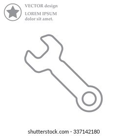 wrench line icon , vector illustration