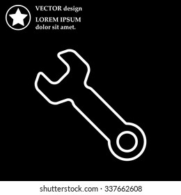 wrench line icon , vector illustration