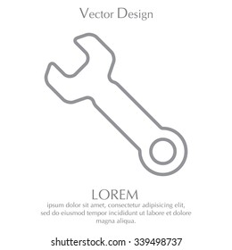 wrench line icon , vector illustration