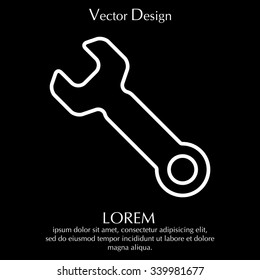 wrench line icon , vector illustration