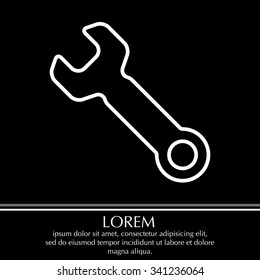 wrench line icon , vector illustration