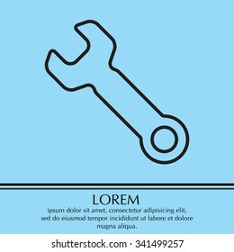 wrench line icon , vector illustration